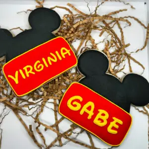 Customizable Mouse Ear Name Plaque Sugar Cookies available for $6 each